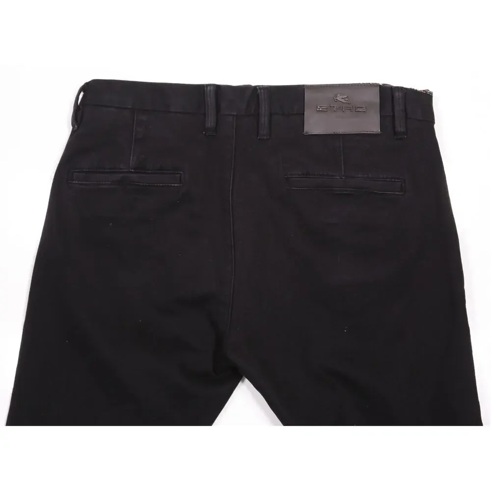 Etro Black Skinny Slim Destroyed Distressed Chino Pants 32x30